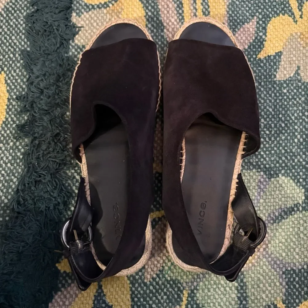 Vince Linton espadrille velvet/suede black 9.5